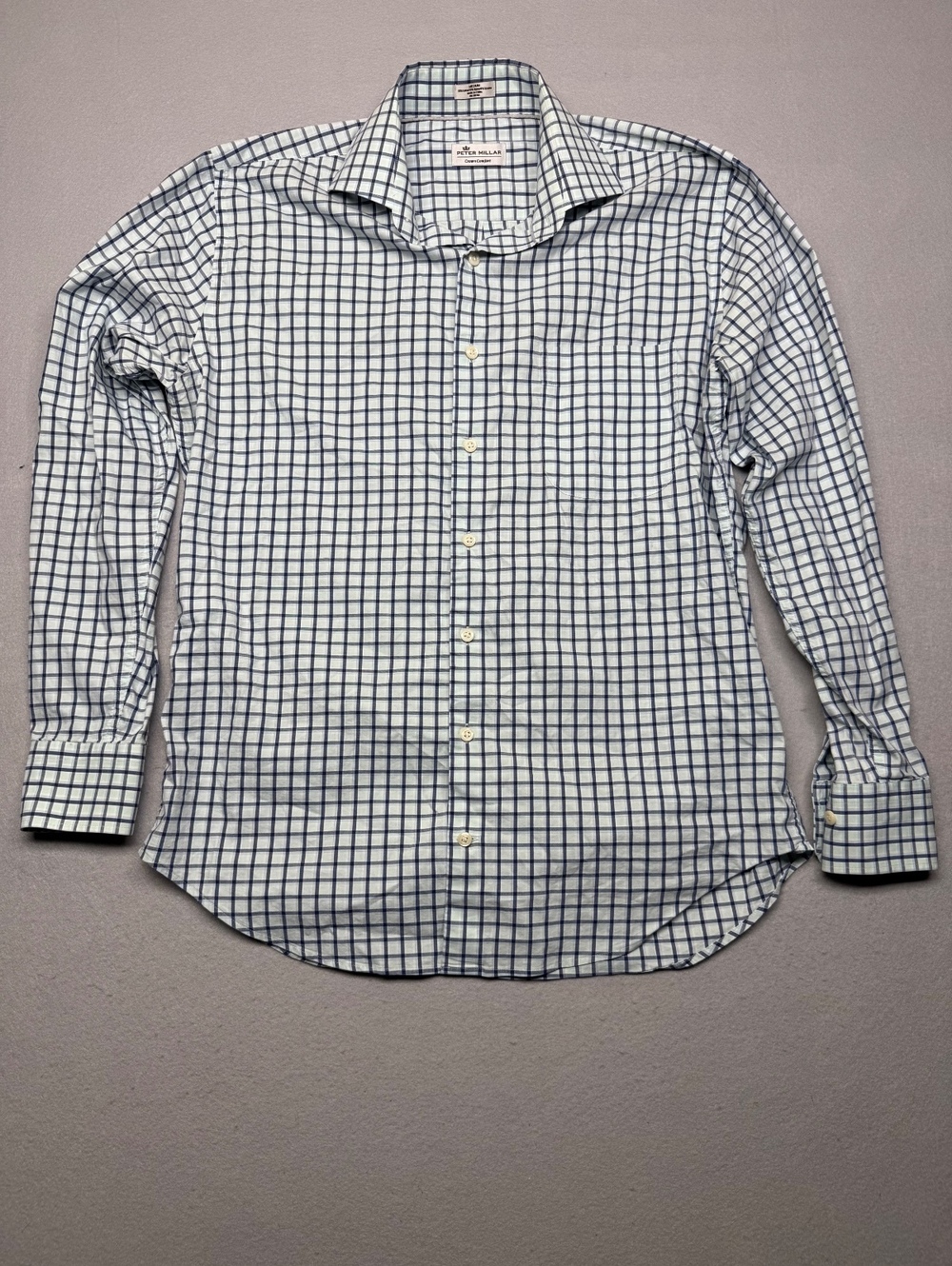 Peter Millar Crown Comfort Button-Down Shirt Medium Blue